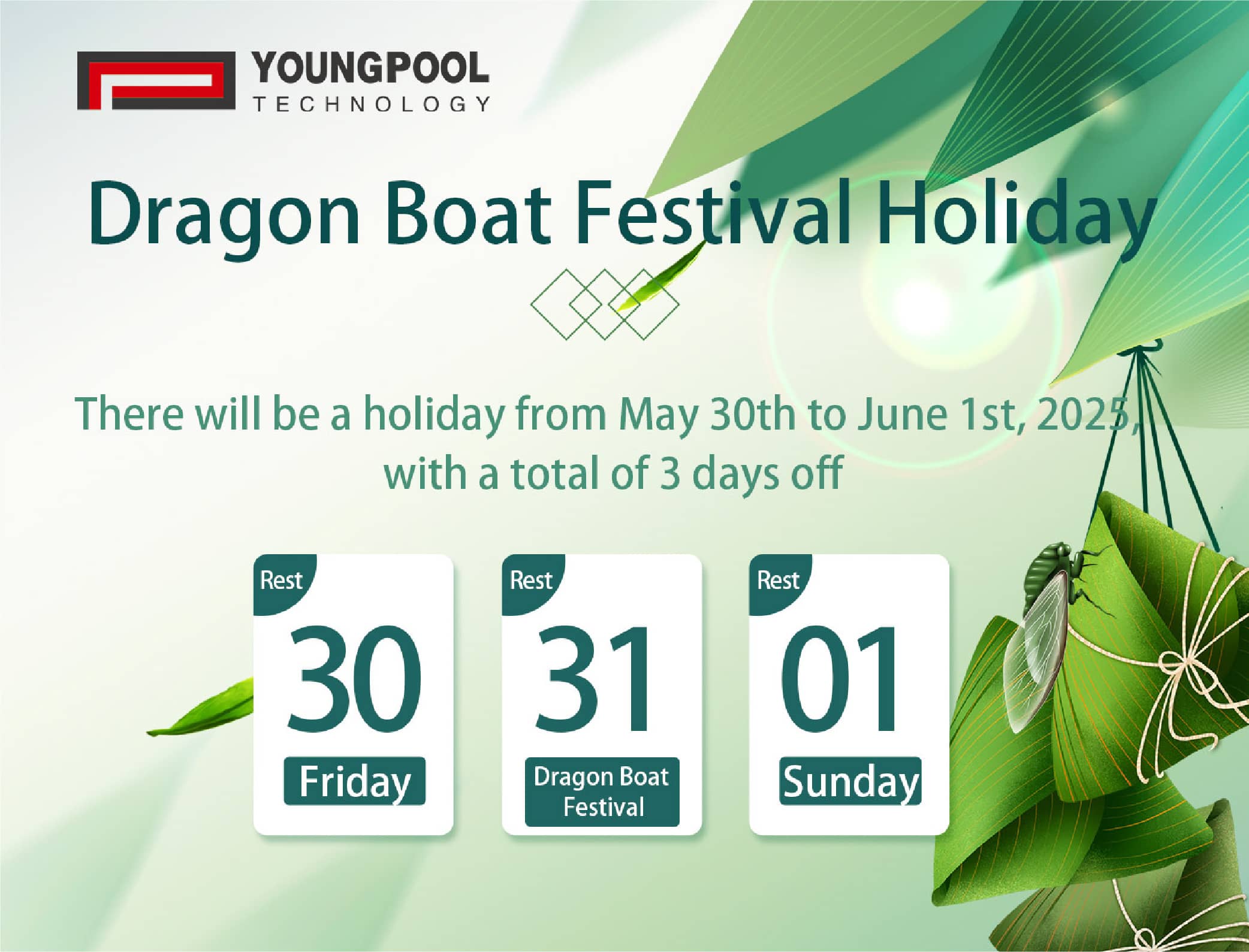 Feiertag des Drachenbootfestivals 2025 von Youngpool Technology